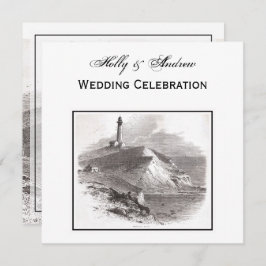 Montauk Point Lighthouse Hamptons SQ Hochzeit Einladung