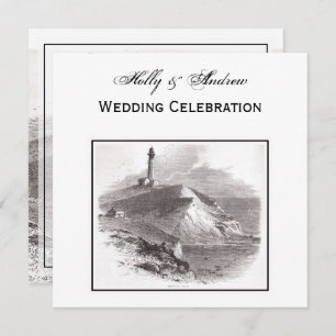 Montauk Point Lighthouse Hamptons SQ Hochzeit Einladung