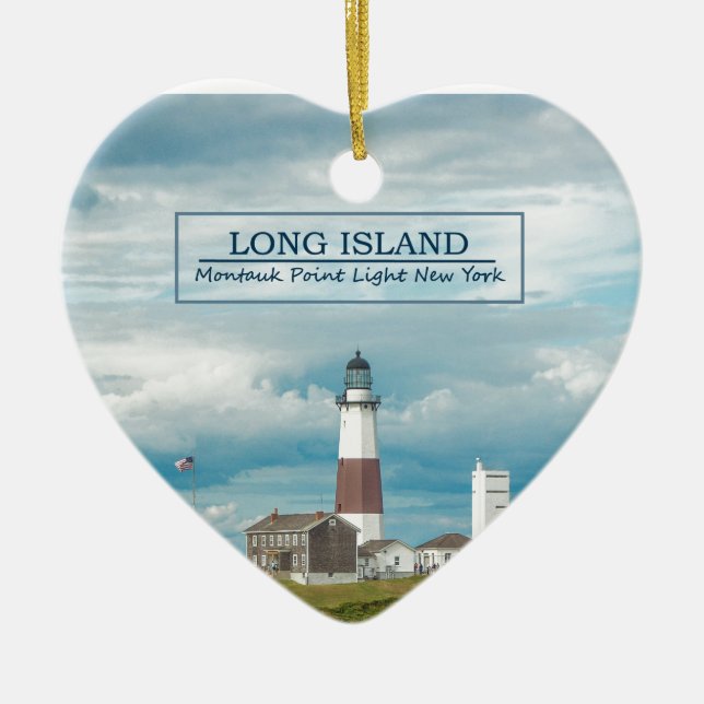 Montauk Punkt-Leuchtturm Keramikornament (Vorne)