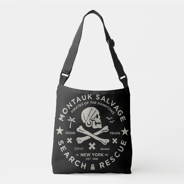 Montauk Salvage Co Logo Tote Bag Medium Tragetaschen Mit Langen Trägern (Vorderseite)