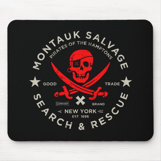 Montauk Salvage Co. Pirate Mouse Pad Mousepad (Vorne)