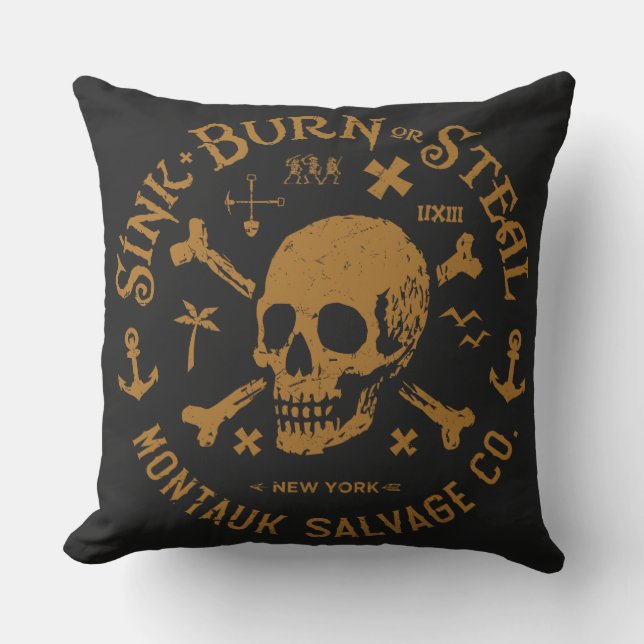 Montauk Salvage Co / Sink, Burn Or Steal Pillow Kissen (Vorderseite)