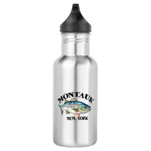 Montauk Streifenbarsch Salzwasser-Angellegende Edelstahlflasche