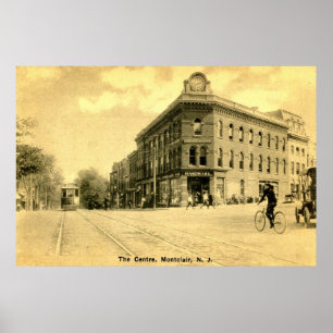 Montclair, NJ Kran Building, 1915 Vintag Poster