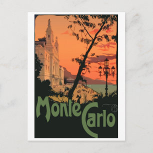 Monte Carlo bei Sonnenuntergang Postkarte