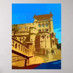 Monte Carlo Casino Bohemisches Retro Poster