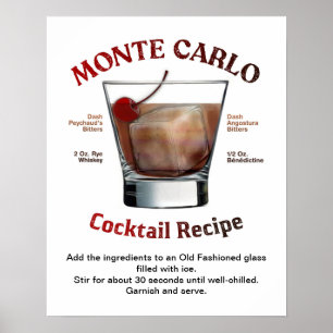 Monte Carlo Cocktail Rezept 16"X20" Poster