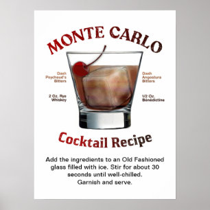 Monte Carlo Cocktail Rezept 18"X24" Poster