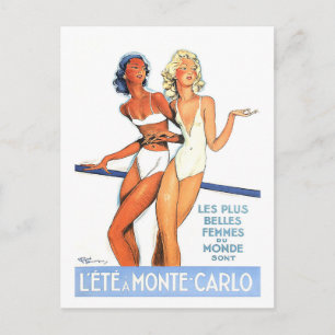 Monte Carlo, Frauen im Badeanzug, Vintage, Reise Postkarte