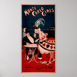 MONTE CARLO GIRLS Gesang VAUDEVILLE Poster