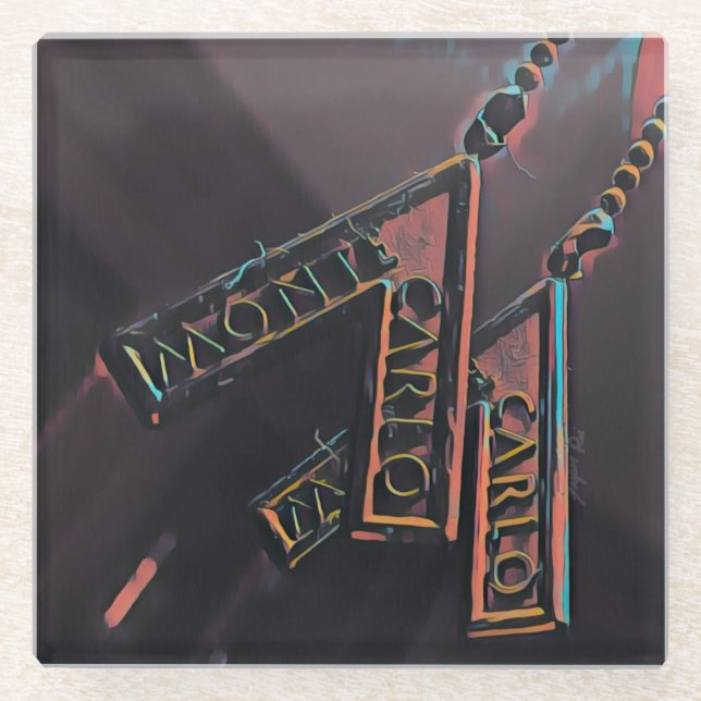 Monte Carlo Glaskunst Glasuntersetzer (Vorderseite)