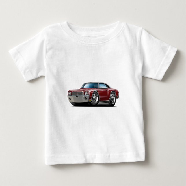 Monte Carlo Kastanienbraun-Schwarzes Spitzenauto Baby T-shirt (Vorderseite)