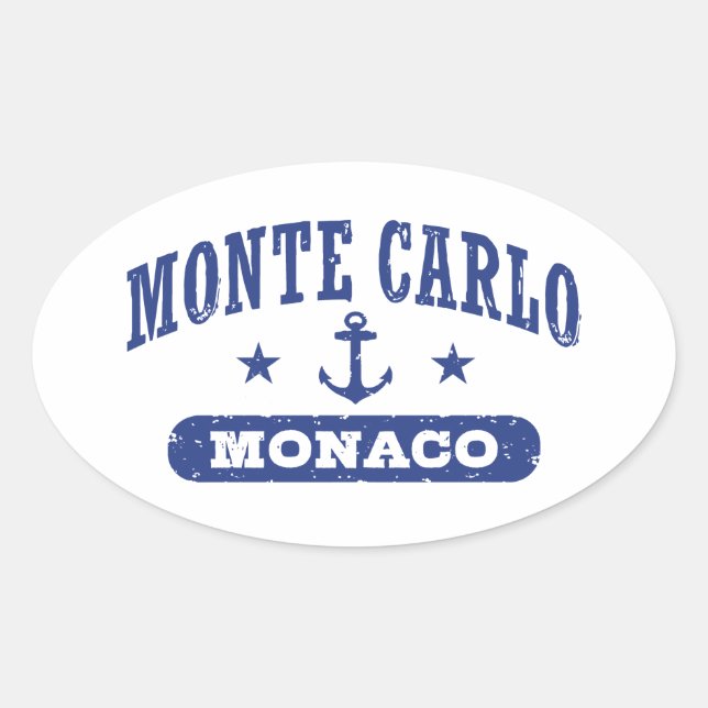 Monte Carlo Monaco Ovaler Aufkleber (Vorderseite)