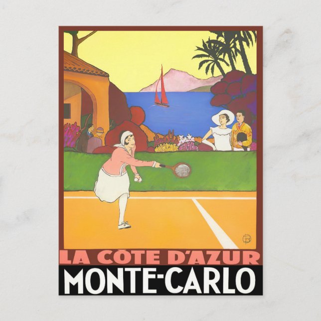 Monte Carlo Monaco Postkarte (Vorderseite)