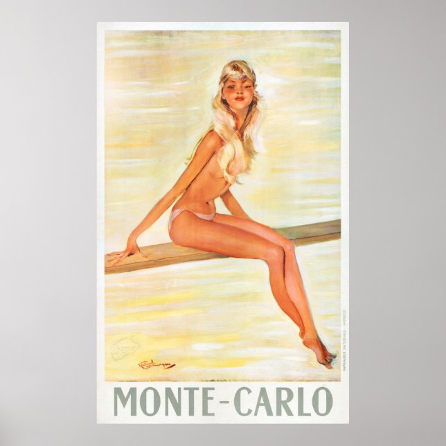 Monte Carlo Monaco Vintage Ein perfektes Wochenend Poster (Vorne)