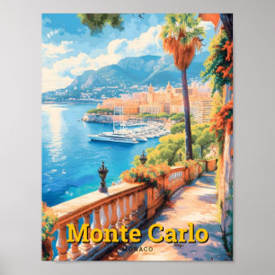 Monte Carlo Monaco Vintage Reise  Poster