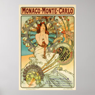 Monte-Carlo Monaco Vintage Reiseposter Poster