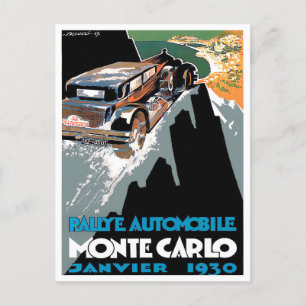 Monte Carlo Rallye 1930 Oldtimer-Rennsport Postkar Postkarte