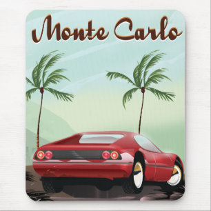 Monte Carlo Sportwagen-Reiseposter Mousepad