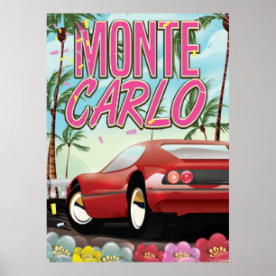 Monte Carlo-Supercar-Reiseposter Poster