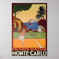 Monte Carlo Tennis Druck Französische Riviera Kuns