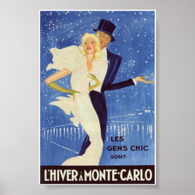 Monte Carlo Vintage Travel Poster (Vorne)
