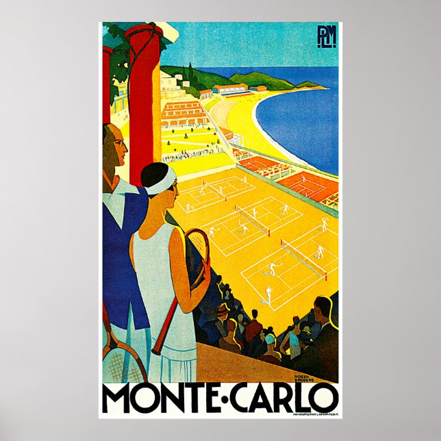 Monte Carlo Vintage Travel Poster (Vorne)