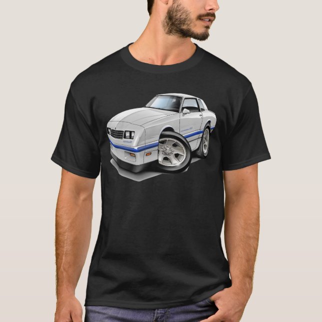 Monte Carlo Weiß-Blaues Auto 1983-88 T-Shirt (Vorderseite)