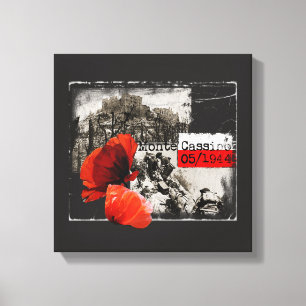 Monte Cassino Battle WW2 Czerwone Maki Poland Leinwanddruck