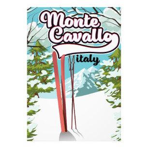 Monte Cavallo Italien Ski-Poster Fotodruck
