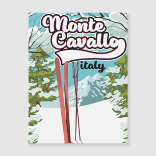 Monte cavallo Italien Skiposter Magnetkarte