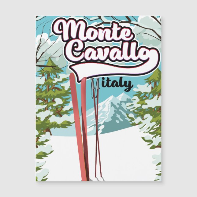 Monte cavallo Italien Skiposter Magnetkarte (Vorderseite)