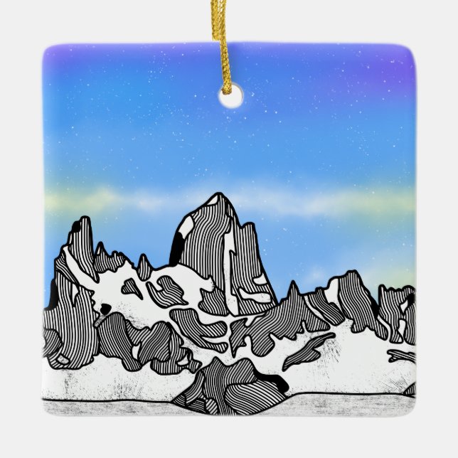 Monte Fitz Roy Bergwelt Keramikornament (Vorderseite)