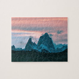 Monte Fitz Roy, Patagonia, Argentinien bei Dämmeru Puzzle