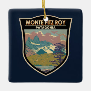 Monte Fitz Roy Patagonia Reise Kunst Vintage Keramikornament