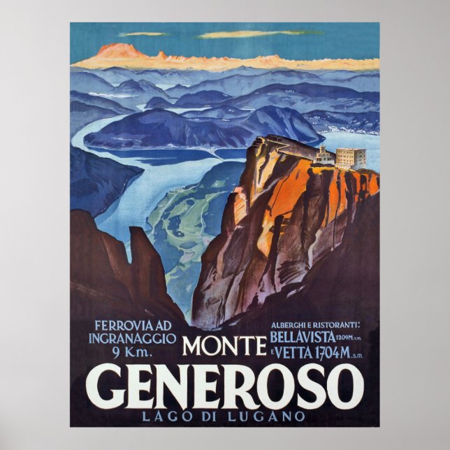 Monte Generoso, Lugano See, Aussicht vom Berg Poster (Vorne)