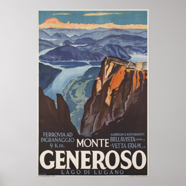 Monte Generoso, Schweiz, Reiseplakat Poster (Vorne)