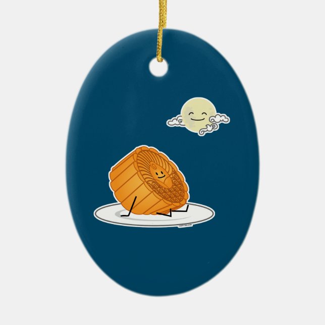 Monte Herbst Festival Moon and Stars Keramik Ornament (Vorne)