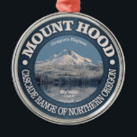 Monte Hood (Winter) Silbernes Ornament<br><div class="desc">Hood,  Oregon</div>