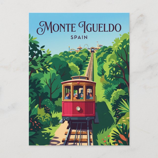 Monte Igueldo Standseilbahn Spanien Postkarte (Vorderseite)