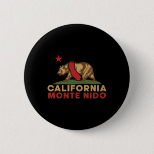 Monte Nido Kalifornien Vintage-Bär Retro-Bundessta Button