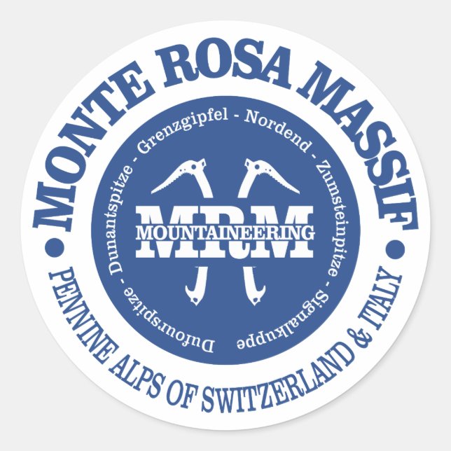 Monte Rosa Massif Runder Aufkleber (Vorderseite)
