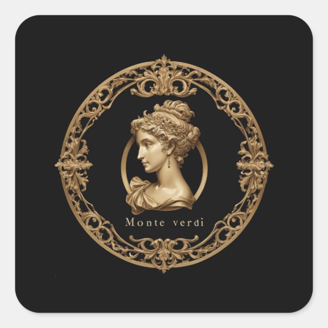 Monte Verdi Wein Quadratischer Aufkleber (Vorderseite)