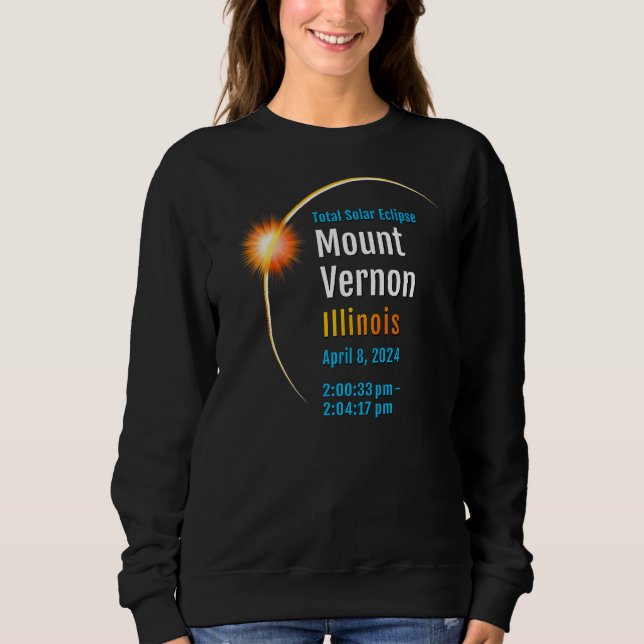 Monte Vernon Illinois Il Total Solar Eclipse 2024 Sweatshirt (Vorderseite)