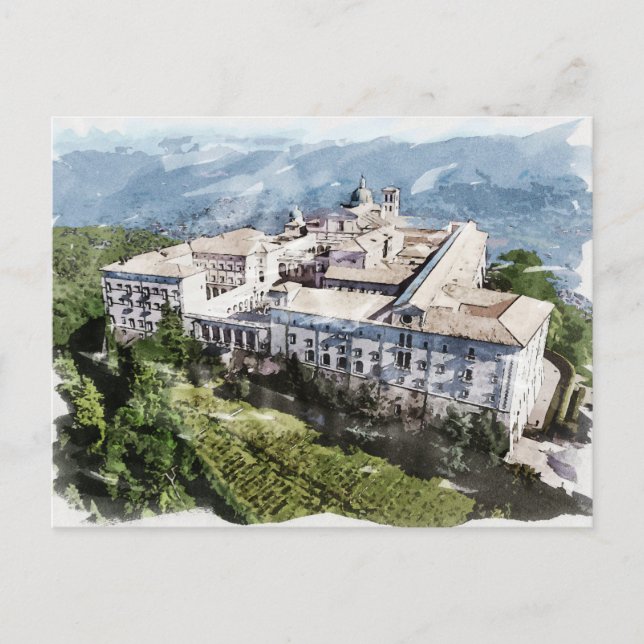 Montecassino Toskana Italien Historisches Kloster Postkarte (Vorderseite)