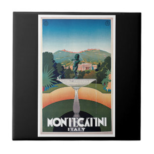 Montecatini, Italien Vintage Reiseplakat Fliese