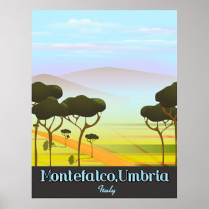 Montefalco, Italienisches Reiseplakat Poster