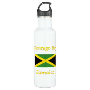 Montego Bay Jamaica - jamaikanische Flagge Edelstahlflasche