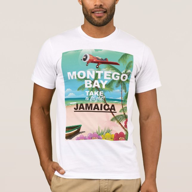Montego Bay Jamaica Reiseplakat T-Shirt (Vorderseite)