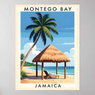 Montego Bay Jamaica Reiseplan - TROPISCHE INSEL Poster
